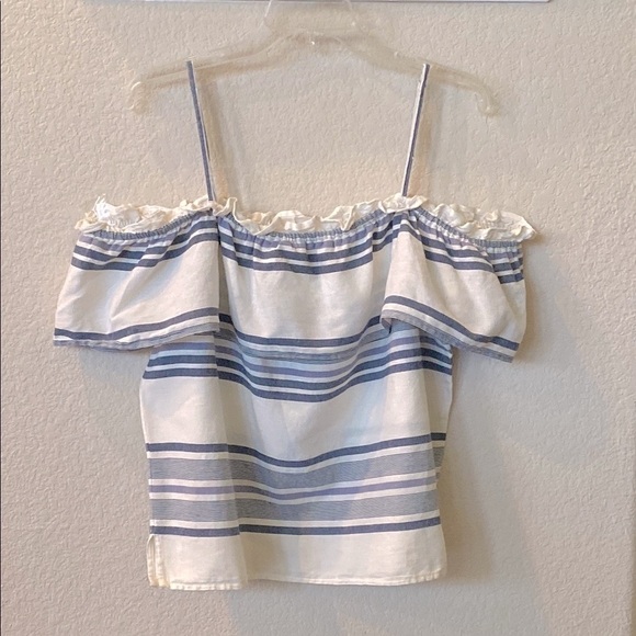 Splendid Striped Off-Shoulder Top with Adjustable Spaghetti Straps Size XL - Picture 4 of 11